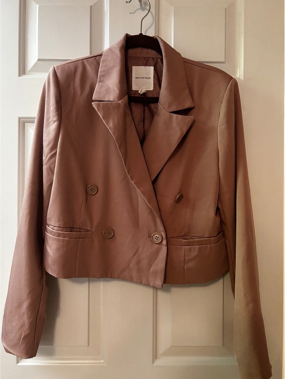 Avec Les Filles Mauve Cropped Blazer Jacket Medium